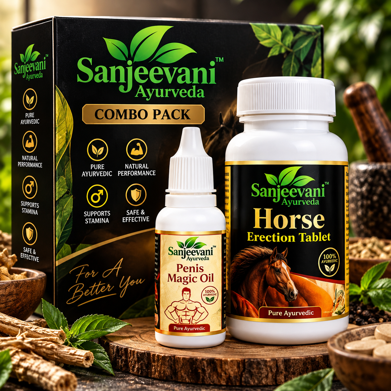 Penis Magic Oil + Horse Erection Combo