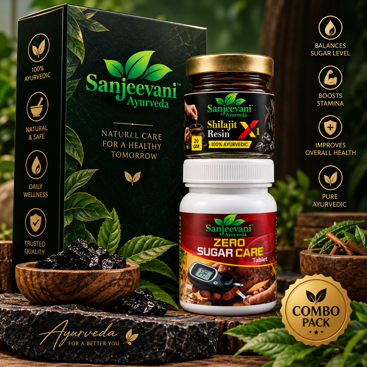Shilajit Resin + Zero Sugar Care Combo