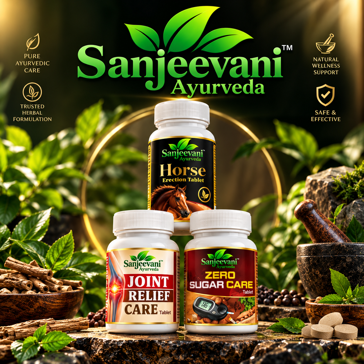 Horse Erection + Joint Relief + Zero Sugar Combo